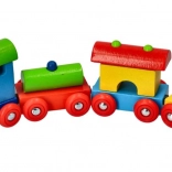 Goki train en bois coloré avec wagons magnétiques