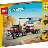 creator 3-en-1 – camion plateau avec hélicoptère
