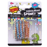 Trombone de bureau rayé 20 pcs, 50 mm