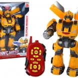 Grand robot télécommandé – jaune, sons et lumières