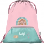 baagl sac avec poche arc-en-ciel rose