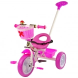 Tricycle pour enfants PRO100 rose avec panier et roues EVA