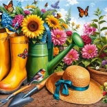 Puzzle Bottes dorées au jardin 1000 pièces