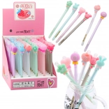 Stylo gel avec gomme et capuchon décoratif