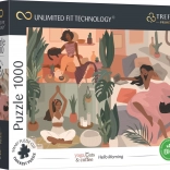 Puzzle TREFL UFT Yoga, Cats & Coffee Bonjour 1000 pièces