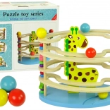 Toboggan en bois avec perles et motif girafe