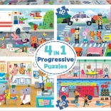 Puzzle Héros en action 4 en 1 par EDUCA (20,40,60,80 pièces)