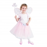 Costume enfant fée rose avec ailes lumineuses