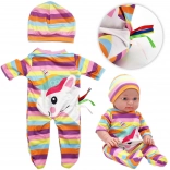 Woopie set royal de vêtements pour poupée licorne – body et petit bonnet 43–46 cm