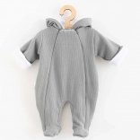 Combinaison d’hiver pour bébé avec capuche NEW BABY Frosty, grise, taille 62 (3–6 mois)