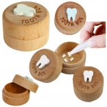 Boîte en bois pour dents de lait avec gravure