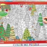 Eurographics Color Me Puzzle sapins de Noël 300 pièces avec kit de suspension