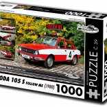 Puzzle rétro aut Škoda 105 S Suivez-moi 1980 1000 pièces