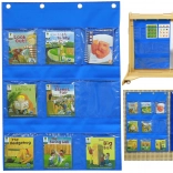 Masterkidz organiseur mural textile pour livres et images bleu
