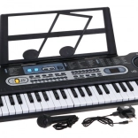 Clavier pour enfants avec touches rétroéclairées, 61 touches, microphone et pupitre