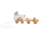 VIGA PolarB Poule en bois avec poussins à tirer