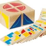 Puzzle logique en bois avec cubes et cartes GOKI