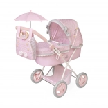 Poussette pliable pour poupées avec parasol et sac SOPHIE 60 cm