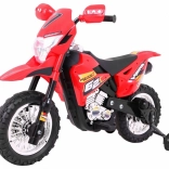 Moto cross électrique pour enfants 6V – rouge avec roulettes stabilisatrices et feux LED