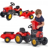 Tracteur à pédales pour enfants FALK Red Supercharger avec remorque amovible