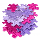 tapis orthopédique sensomoteur woopie puzzle 11 pcs – rose/violet
