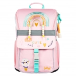 BAAGL Cartable scolaire Zippy Arc-en-ciel rose