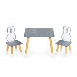 Table et chaise enfants avec motif lapin, ensemble de meubles Ecotoys