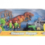 Coffret avec dinosaure à piles et voiture tout-terrain