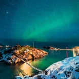 Puzzle 500 pièces Aurore boréale au-dessus de Bergsfjord