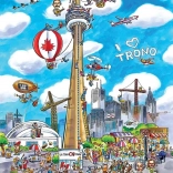 Puzzle DoodleTown : Toronto 1000 pièces