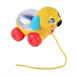 Chien à tirer avec billes colorées pour tout-petits