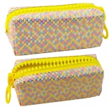 Trousse scolaire motif écailles marines, grand zip, multicolore 21 × 8 cm