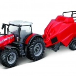 Modèle de tracteur Massey Ferguson 8740S avec presse à balles