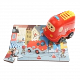 TOP BRIGHT puzzle en bois avec jouet en forme de camion de pompiers, 24 pièces