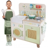 Cuisine multifonction XXL en bois avec machine à laver et accessoires