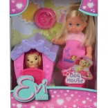 Poupée Evička avec niche pour chien