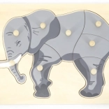 Puzzle d’insertion Montessori en bois Éléphant