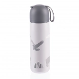 Thermos en inox à isolation sous vide avec poignée en silicone, 400 ml, montagnes