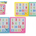 Puzzle coulissant numérique 4×4 (assortiment de couleurs) – jeu logique 15