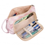 Trousse scolaire rose à deux compartiments pour enfants