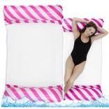 Hamac aquatique gonflable blanc-rose 120 x 70 cm