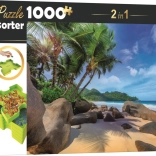 Puzzle avec trieur plage exotique 1000 pièces