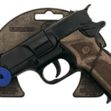 Pistolet de police en métal pour amorces, noir, 8 coups