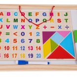 Tableau double face en bois avec accessoires