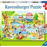Ravensburger puzzle Amusement au bord de l’étang 2×24 pièces