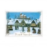 Carte de vœux de Noël avec motif de couronne