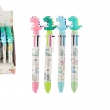 Stylo multicolore avec dinosaures 6-en-1, 17 cm
