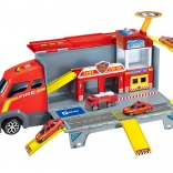 Caserne de pompiers dépliable – camion avec effets 46 cm