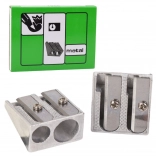 Taille-crayon métallique double pour crayons fins et épais