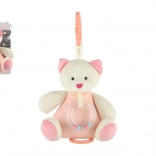 Ourson en peluche musical 18 cm rose